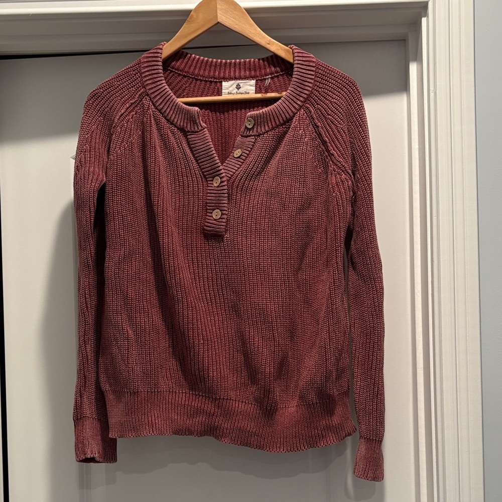 Maroon Button-Up Sweater - image 1